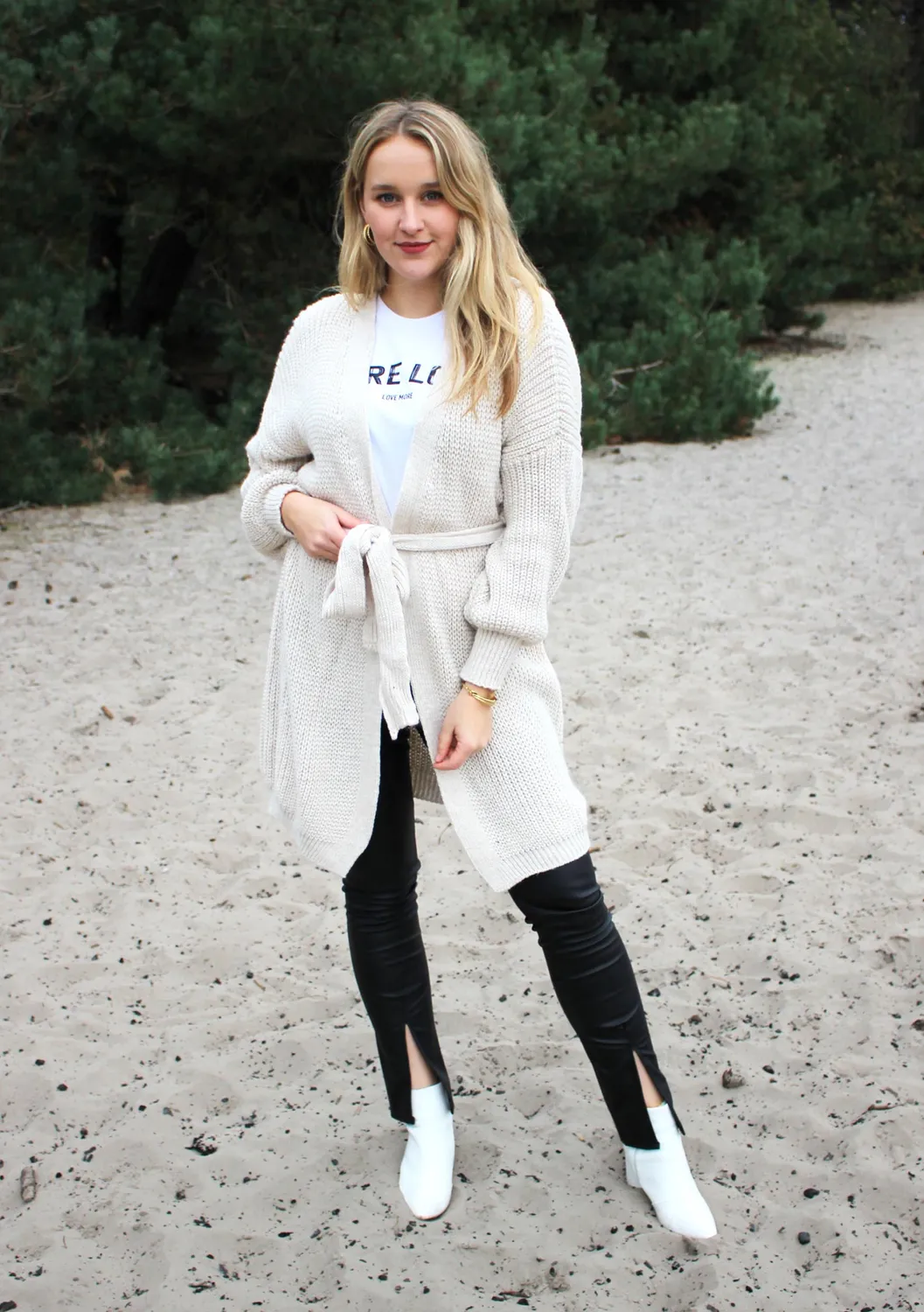 LOVEDRUNKY Fake Leather legging zwart split