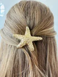 Amiek Ariel haarclip sea star goud schelp