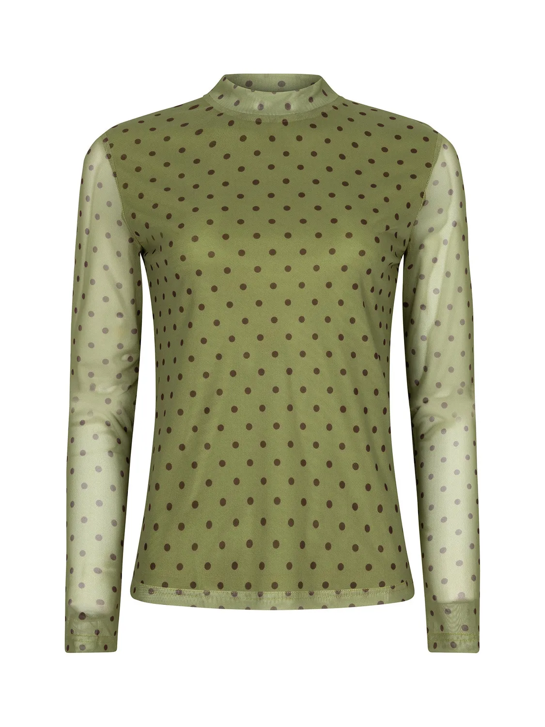 Amiek Baily mesh top groen stippen polyester