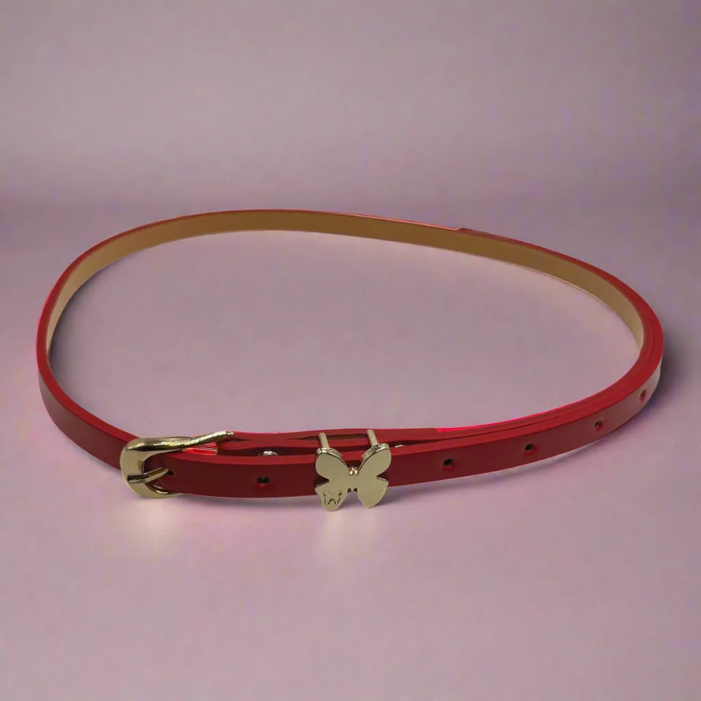 Tatyana Retro Butterfly lakleren riem blauw one size vlinder