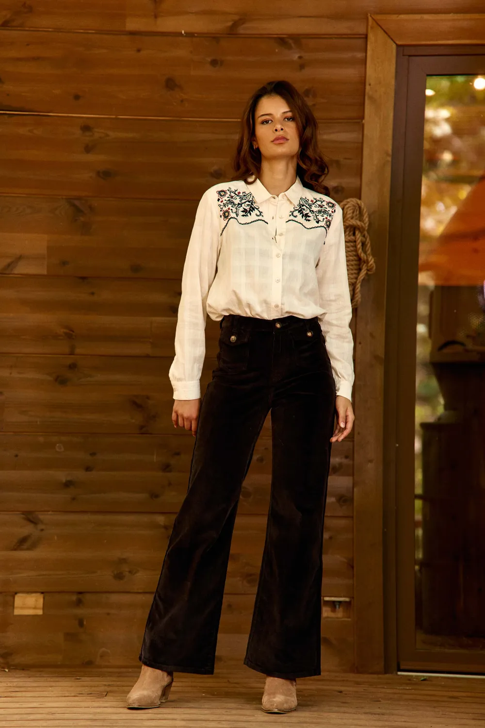 La Petite Etoile Carl blouse ivoire geborduurd