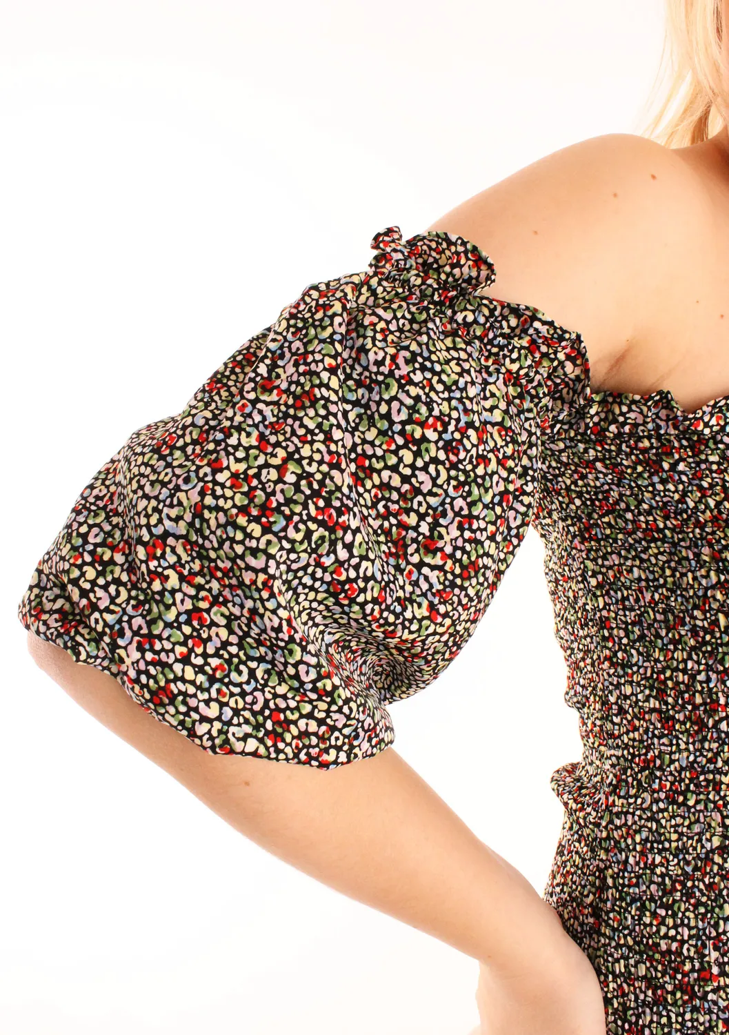 LOVEDRUNKY Off Shoulder jurk zwart smock