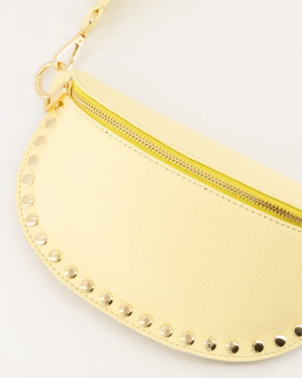 Amiek Debby heuptas botergeel leer crossbody