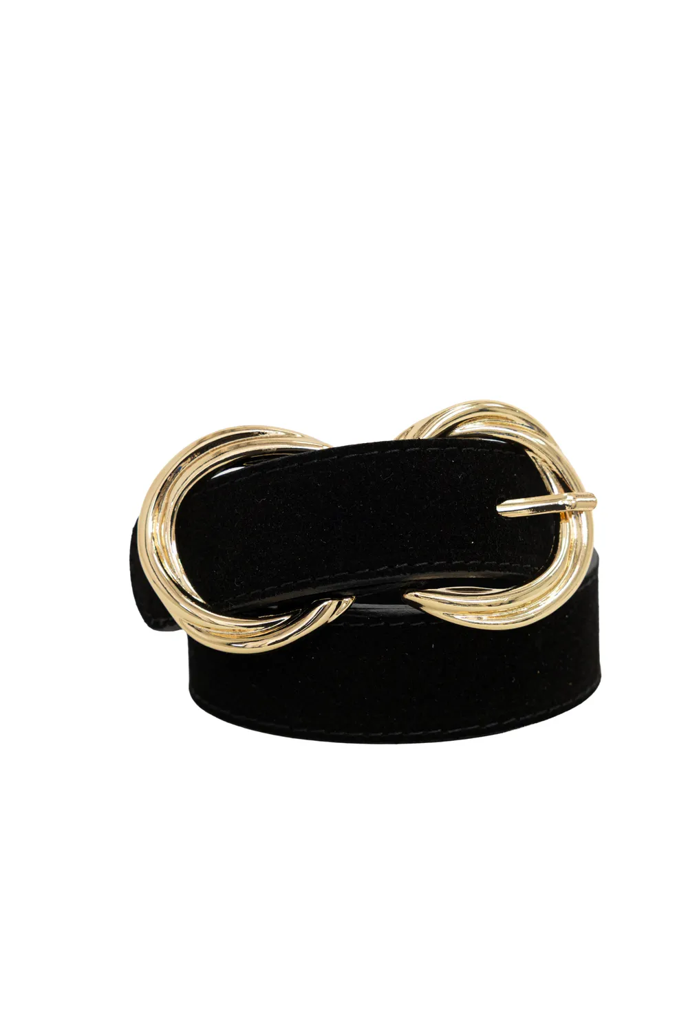 La Petite Etoile Alix riem zwart suède dubbele ring