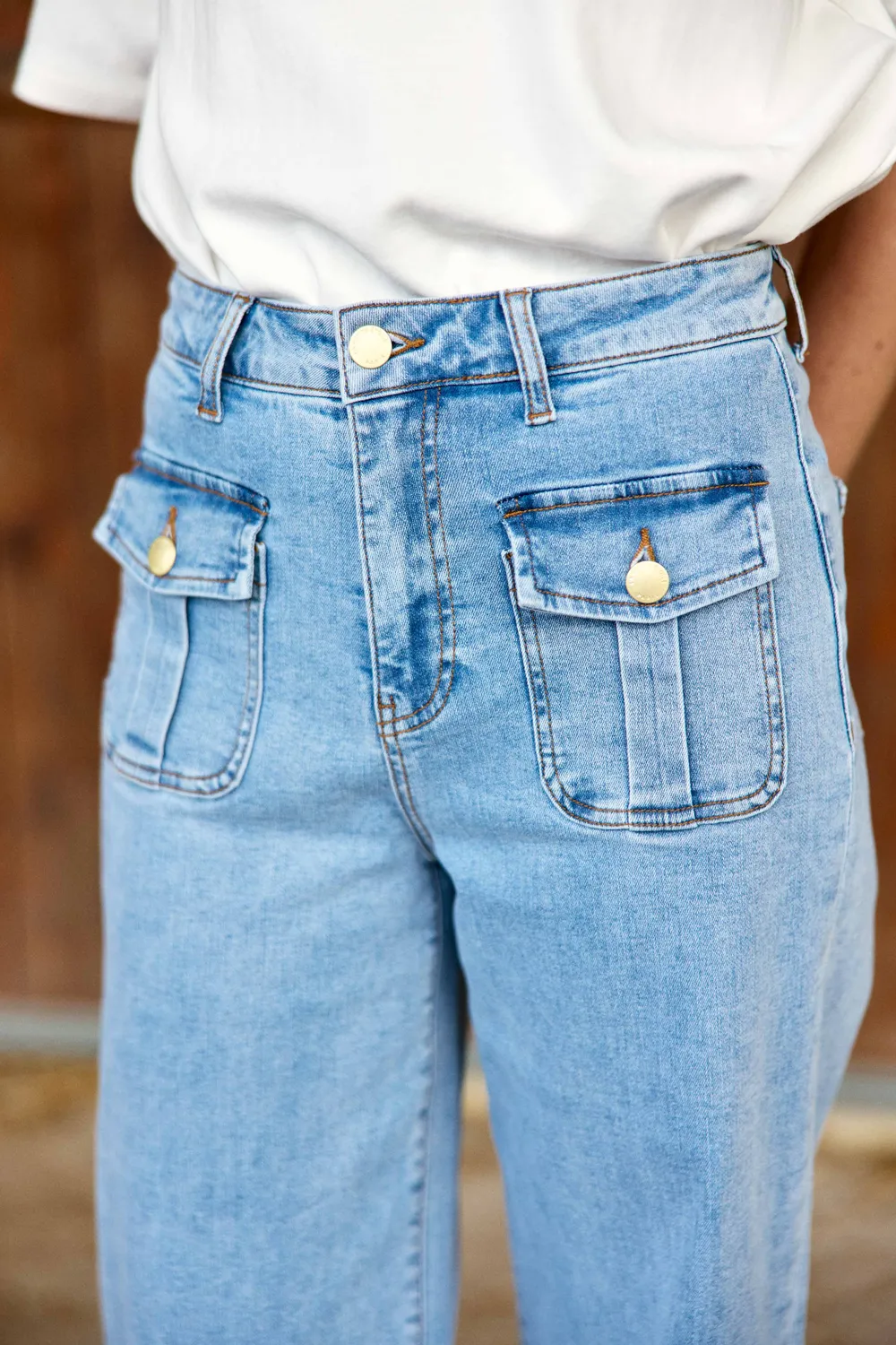 La Petite Etoile Atlantyno jeans wijd stone clair
