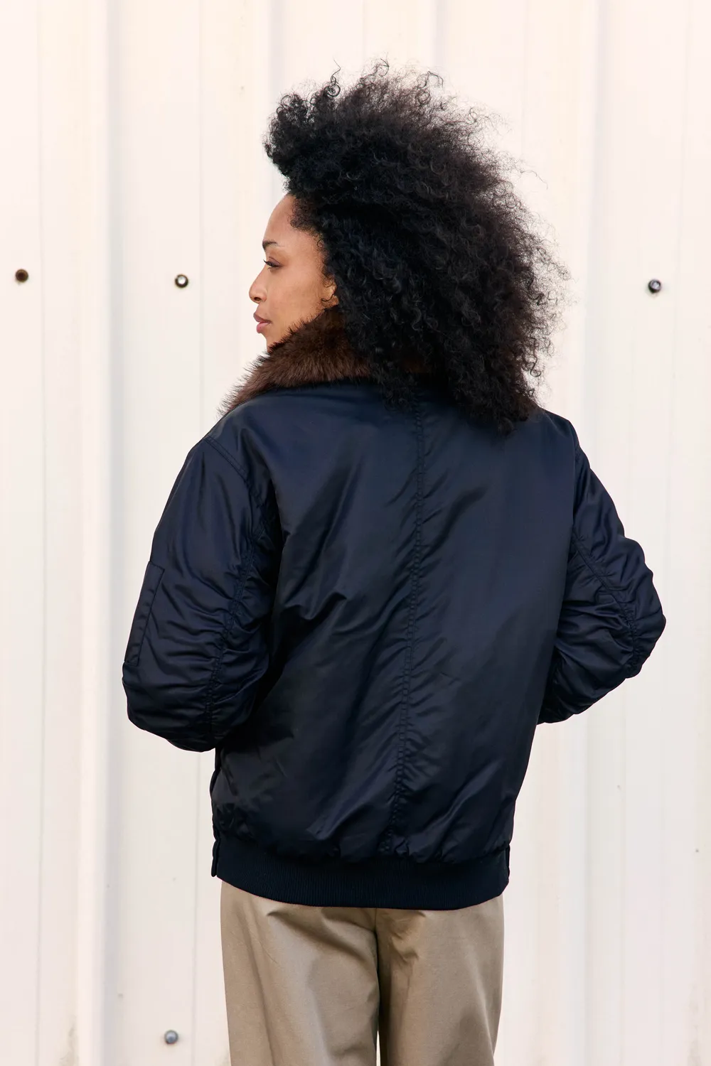 La Petite Etoile Naria bomber zwart oversize