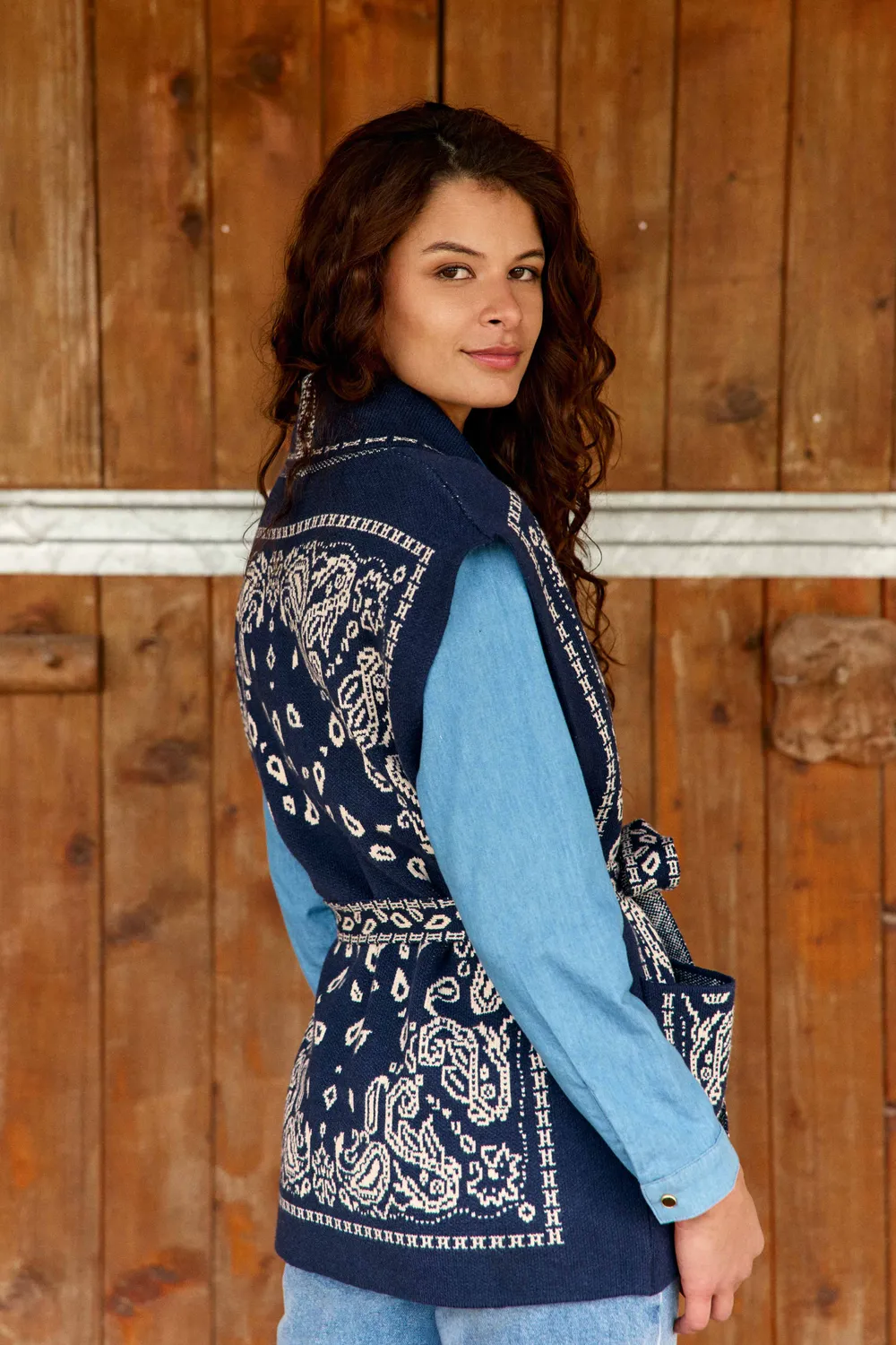 La Petite Etoile Molitor gilet marine met riem
