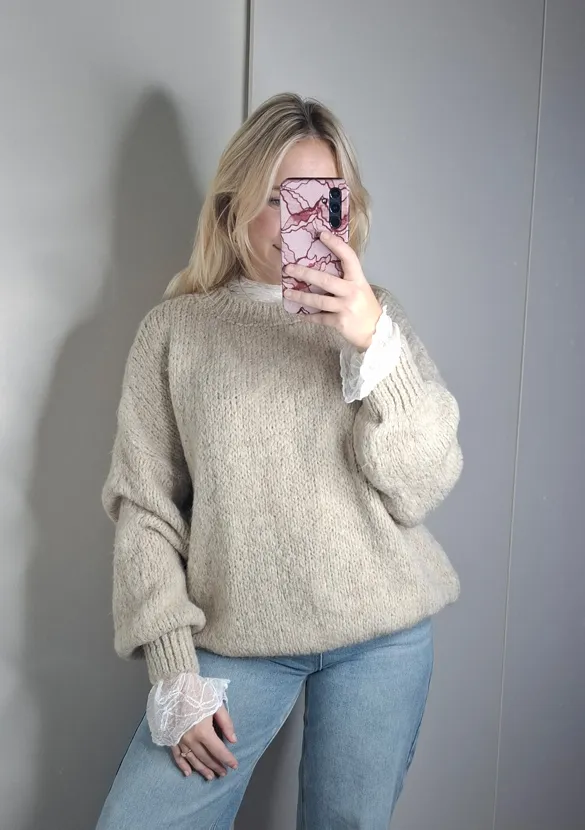 LOVEDRUNKY Mesh Top Kant top wit doorschijnend