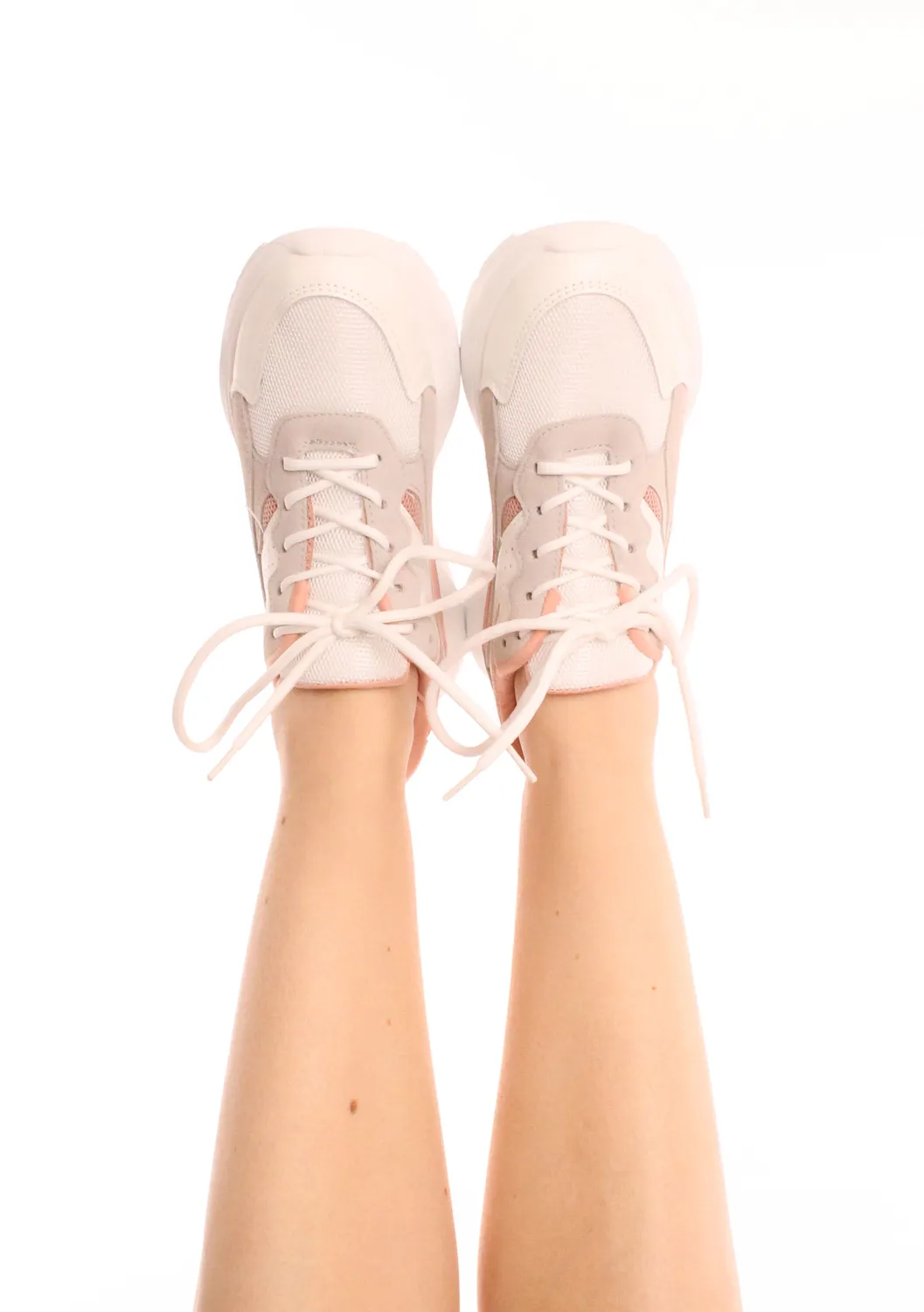 LOVEDRUNKY Sneakers Beige Roze lage sneaker