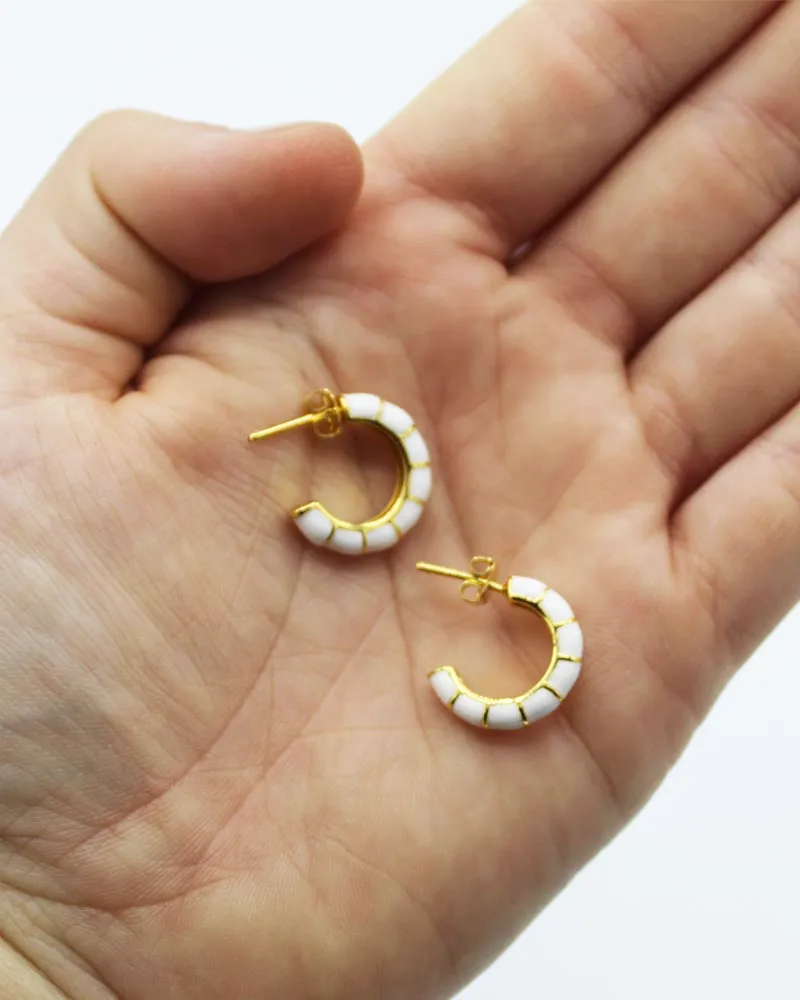 LOVEDRUNKY Wrap Oorbel goud wit 1,3 cm