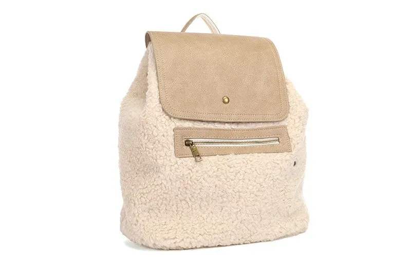 Amiek Zurich rugzak naturel teddy vegan leer