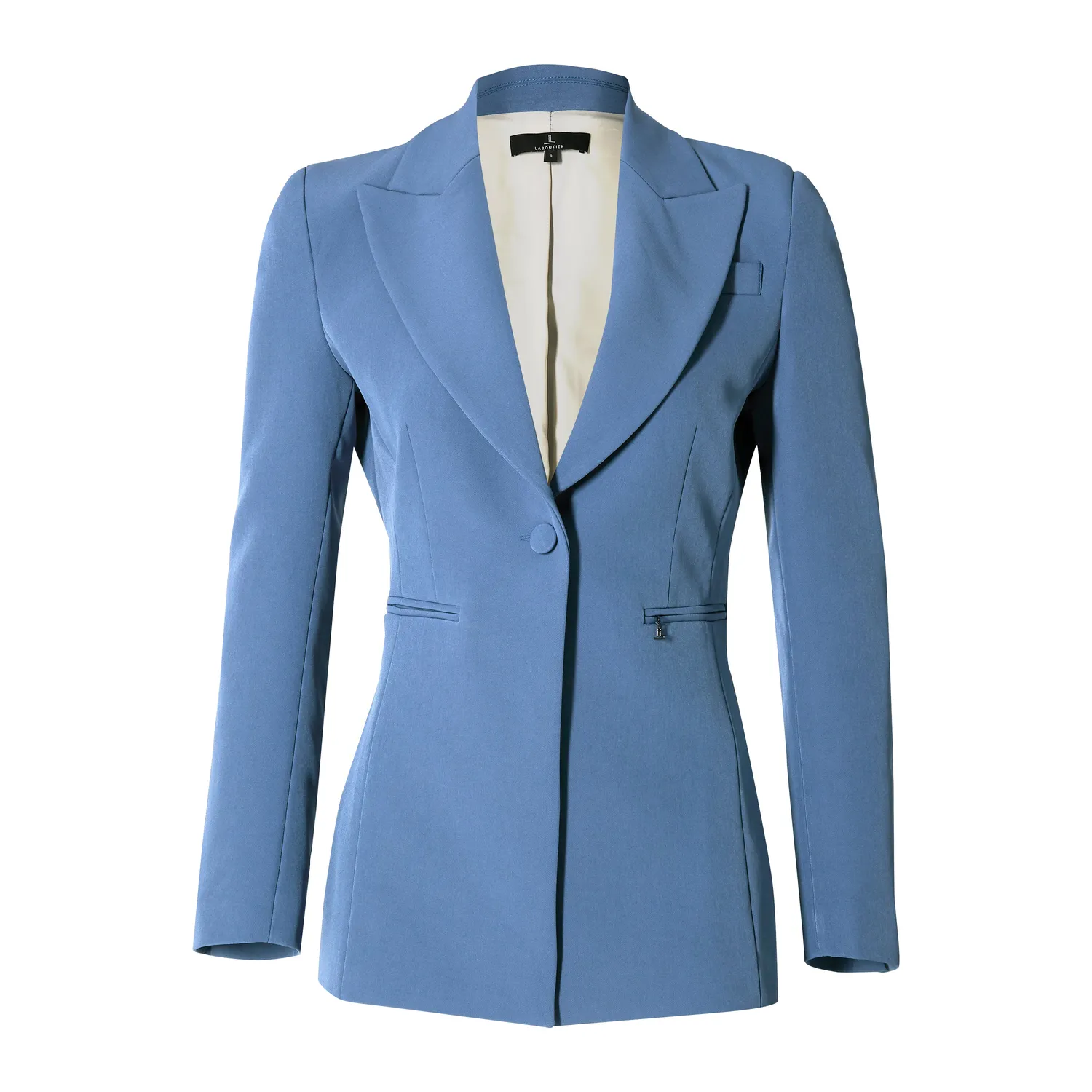 Laboutiek Blazer Long Model blazer ocean blue ruim