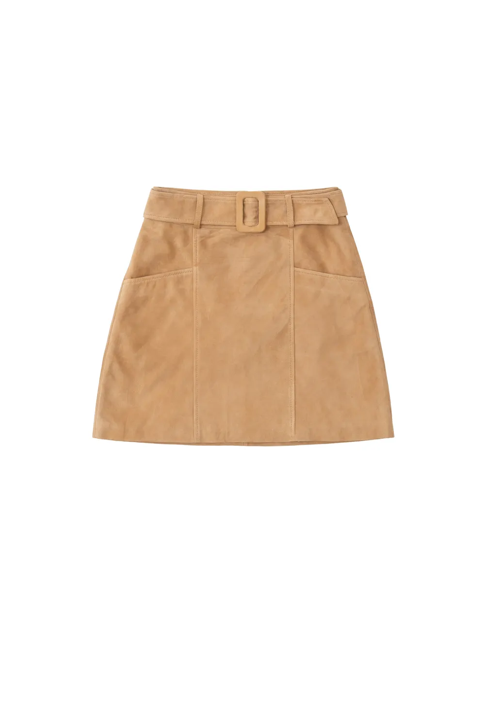 La Petite Etoile Faustine leren rok beige kort