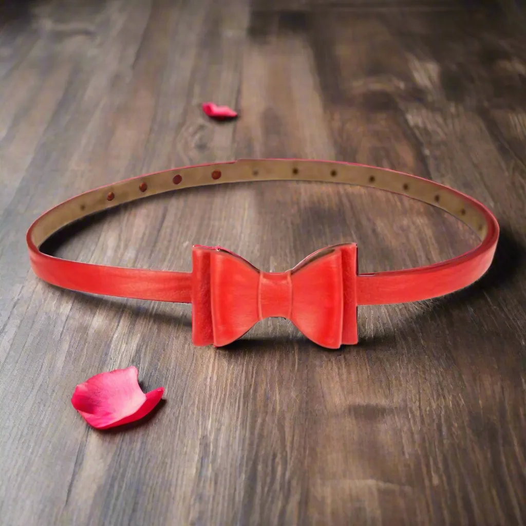 Tatyana Retro Bow verstelbare riem lak rood strik