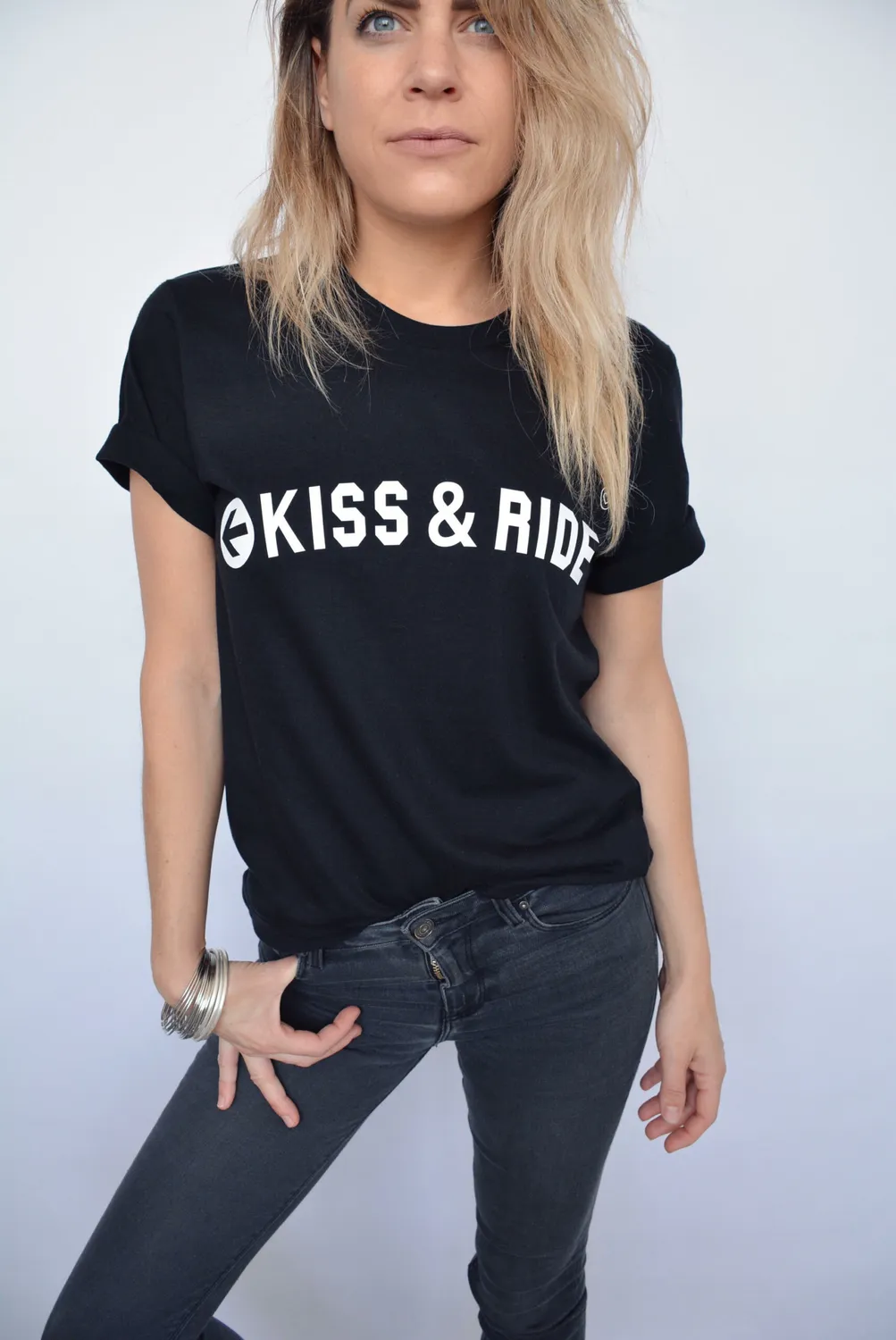 LOVEDRUNKY Kiss & Ride T-shirt zwart festival
