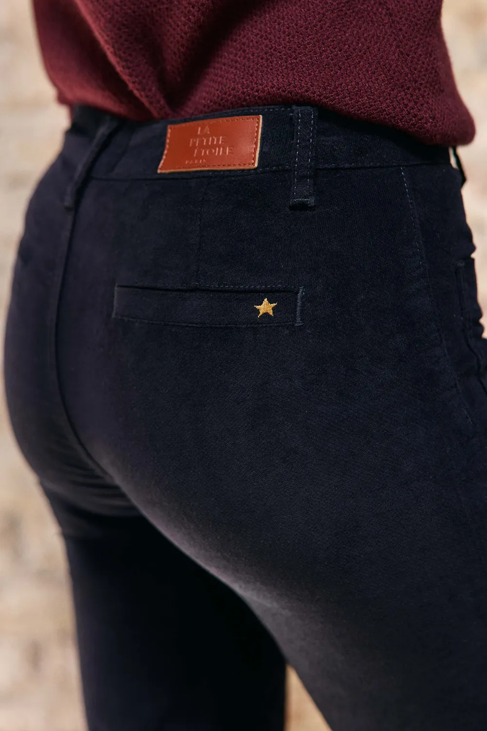 La Petite Etoile Sonny flared broek marine velours