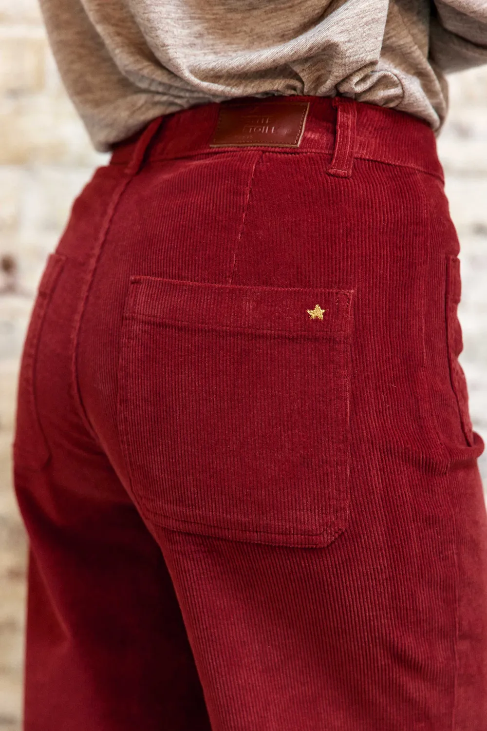 La Petite Etoile Atlanty broek brique wijd fluweel