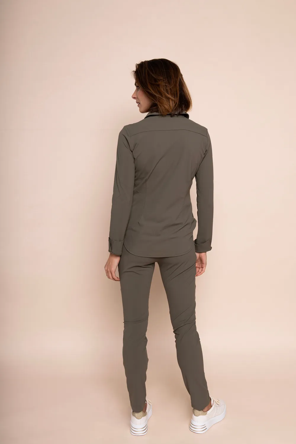 Laboutiek Ivanka blouse groen travel lange mouw