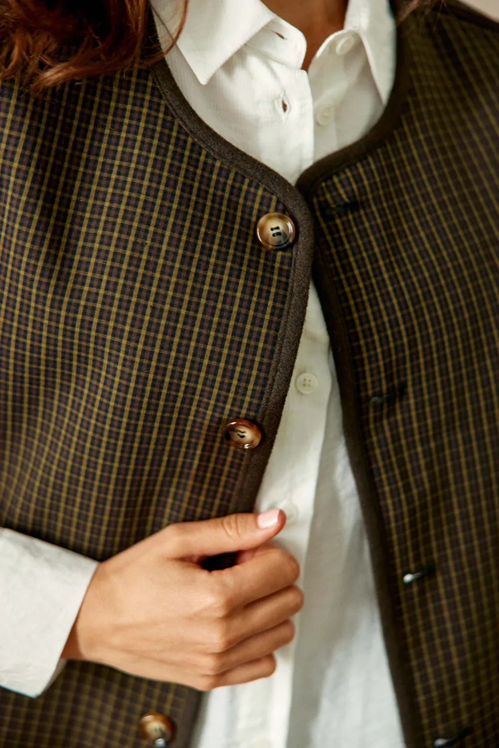 La Petite Etoile Vinko gilet bruin omkeerbaar