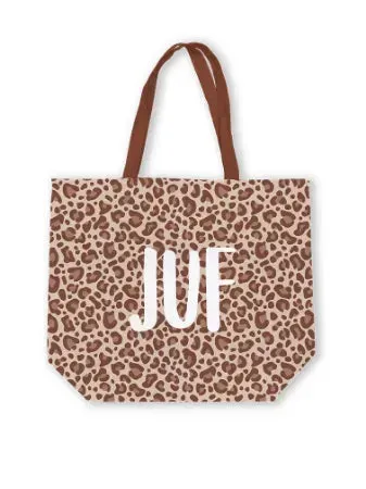 KP Canvas Tas Juf leopard panterprint