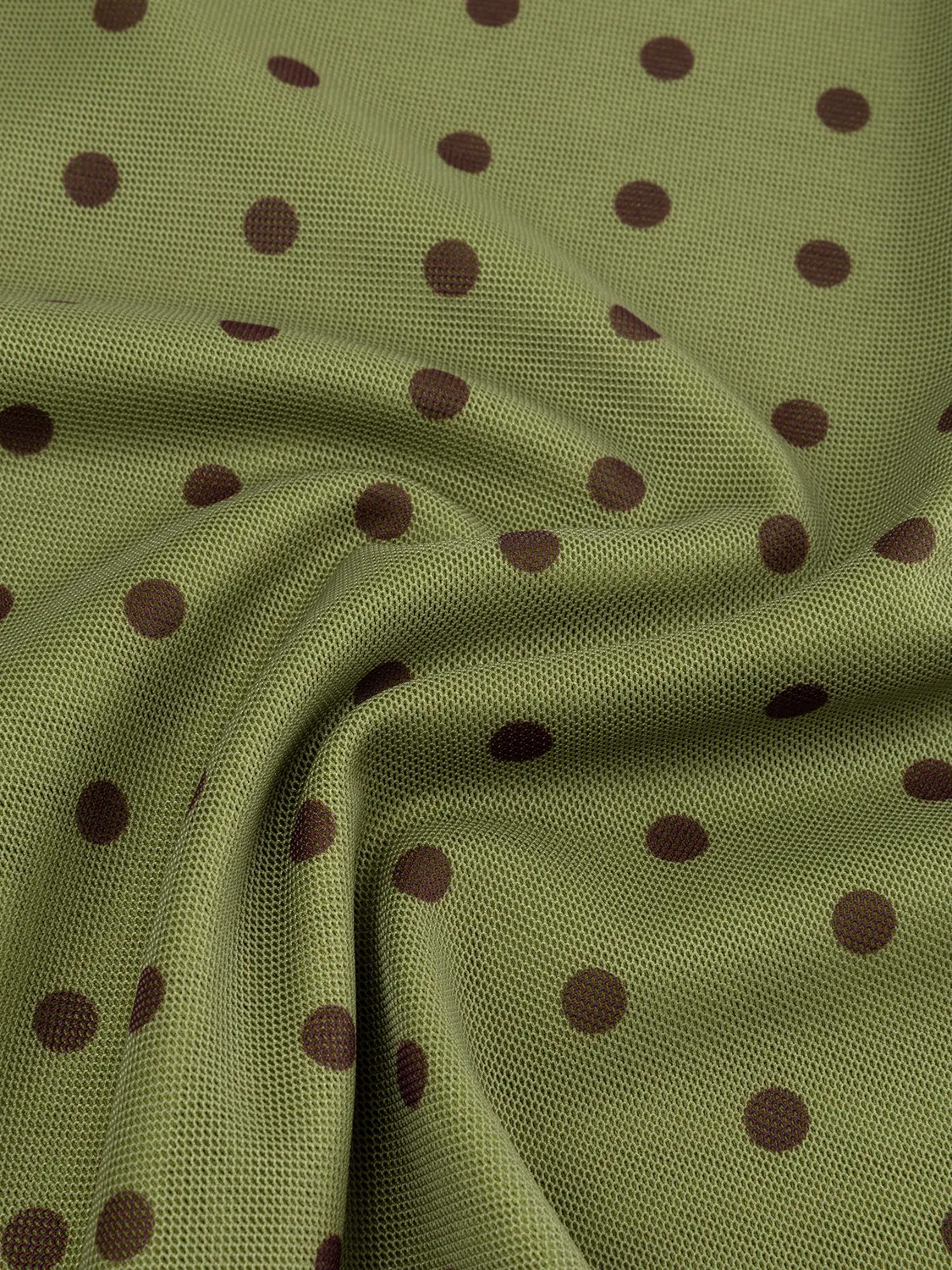 Amiek Baily mesh top groen stippen polyester
