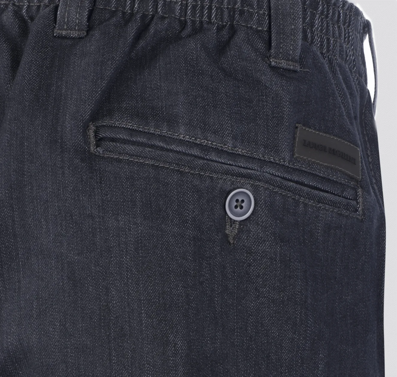 Heren jeans rondomelastiek denim grijs-zwart