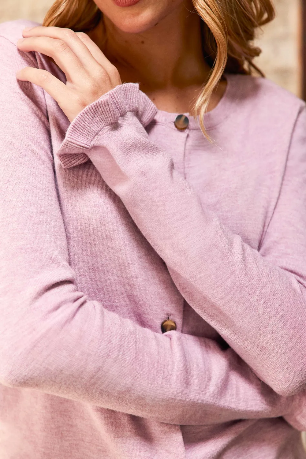 La Petite Etoile Monet vest roze knopen ajour