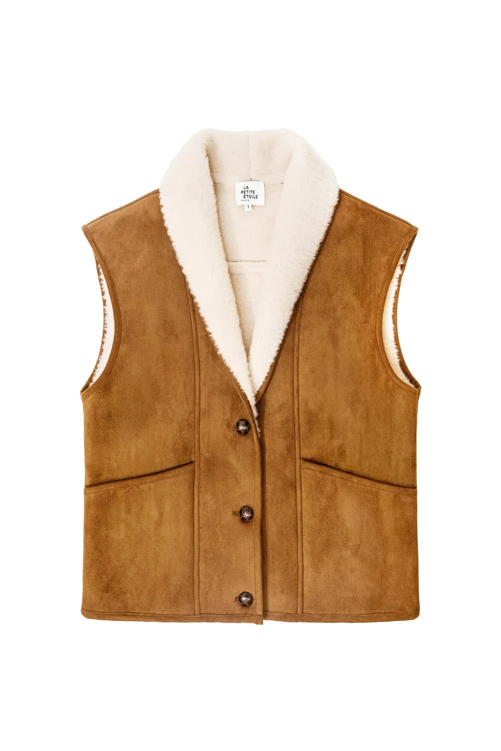 La Petite Etoile Velmy bodywarmer camel teddy