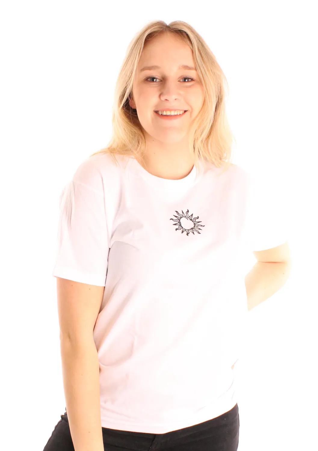 LOVEDRUNKY Sun T-shirt wit met zon print