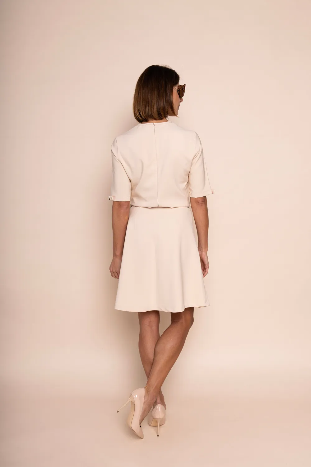 Laboutiek Flare Skirt rok zand stretch knielengte