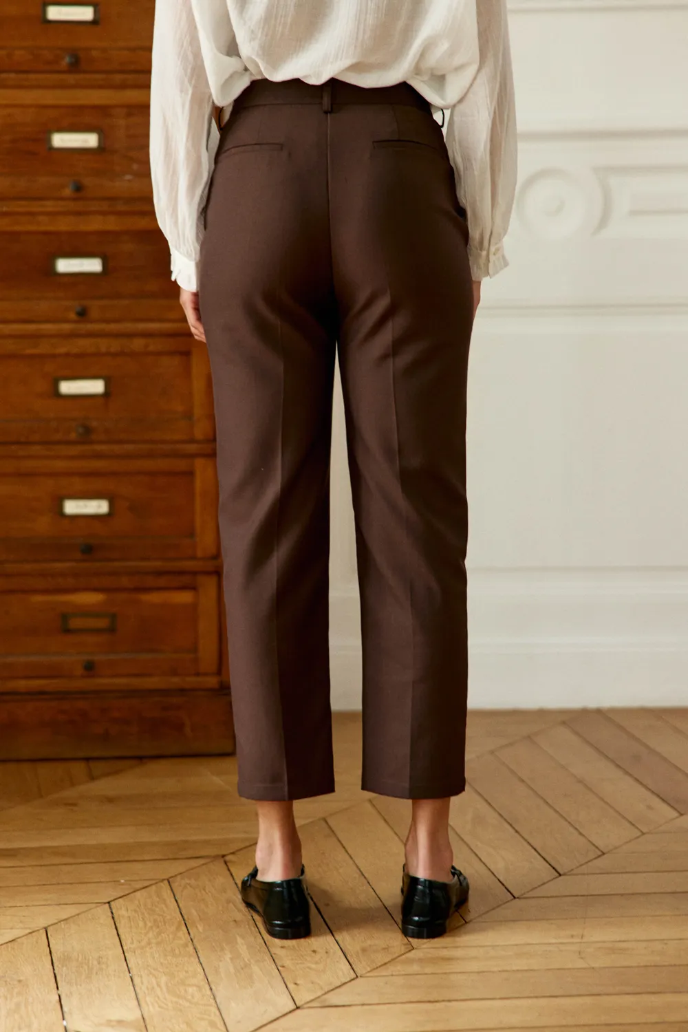 La Petite Etoile Parfait cigarette broek bruin enkel