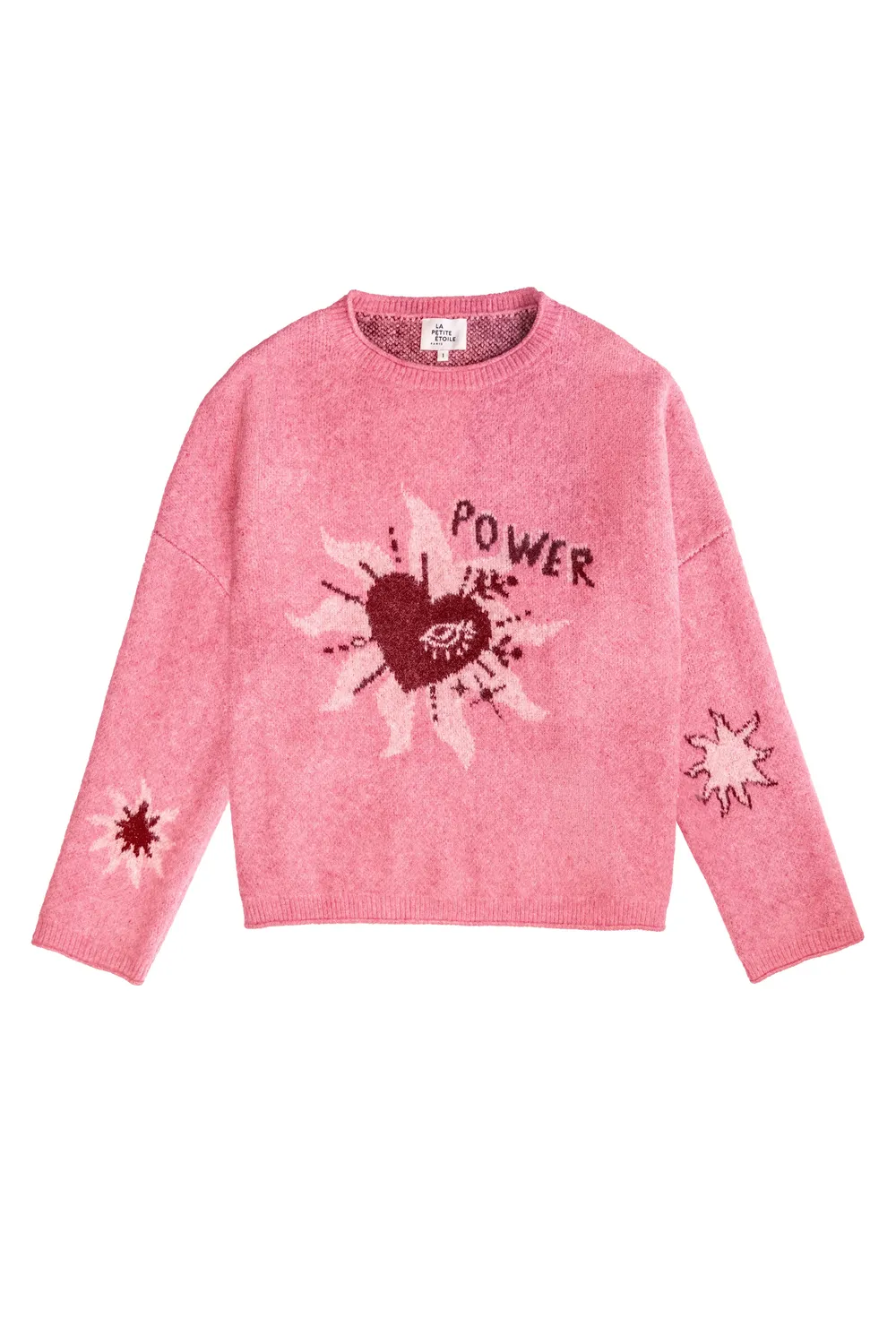 La Petite Etoile Moky gebreide trui roze hart