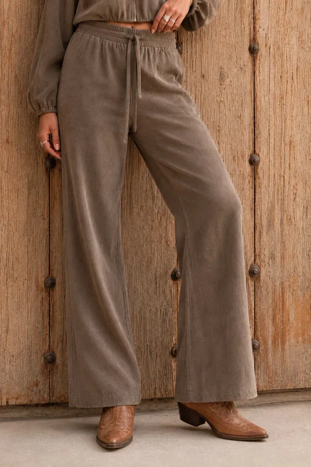 Amiek Bondi Wide Leg Pants taupe dames wijd
