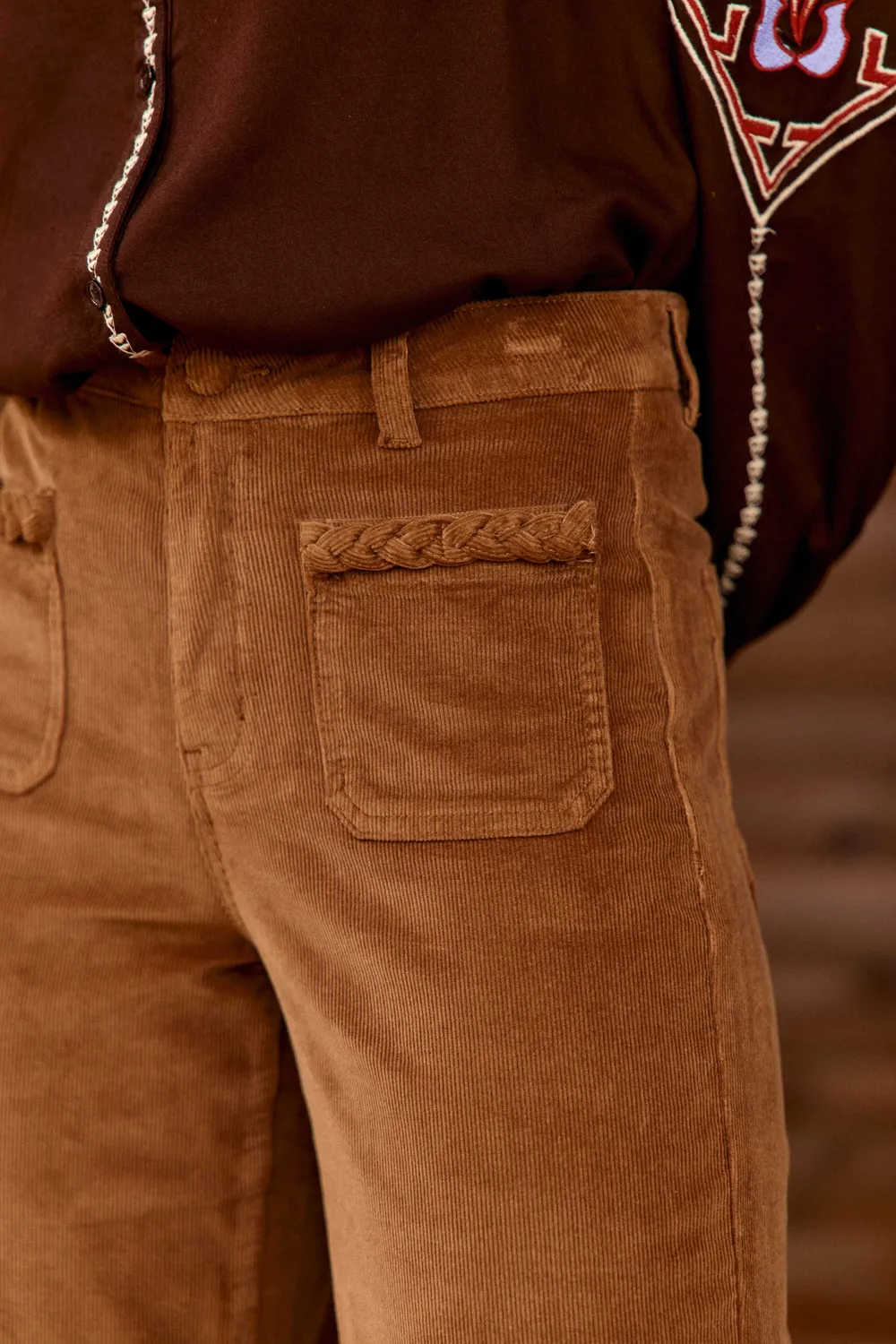 La Petite Etoile Atlantyo broek noisette wijd fluweel