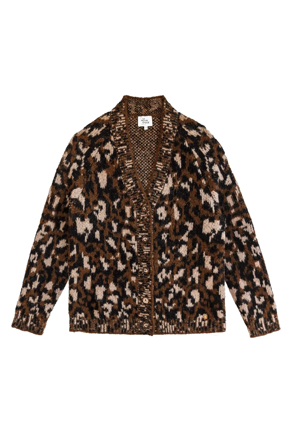 La Petite Etoile Maeve vest luipaard bruin