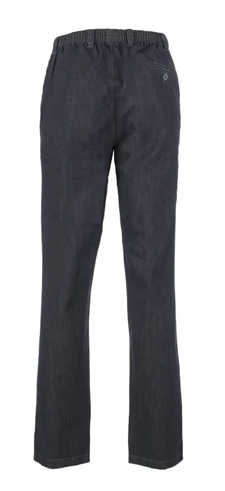Heren jeans rondomelastiek denim grijs-zwart