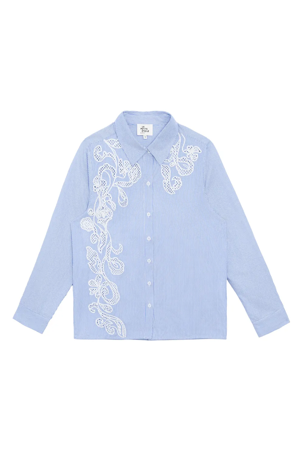 La Petite Etoile Clema blouse ecru blauw borduur