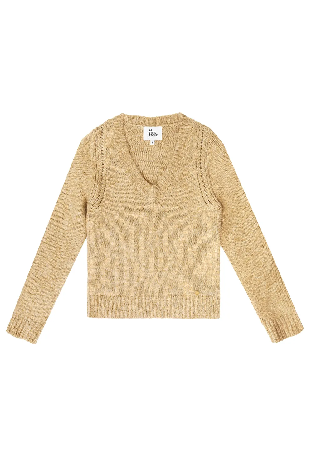 La Petite Etoile Mirey wijde trui beige grove brei