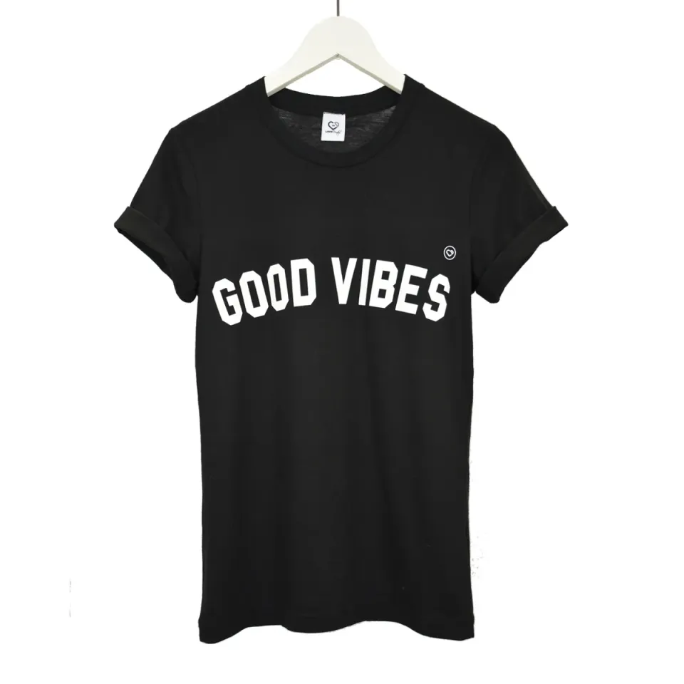 LOVEDRUNKY Good Vibes T-shirt Good Vibes shirt zwart