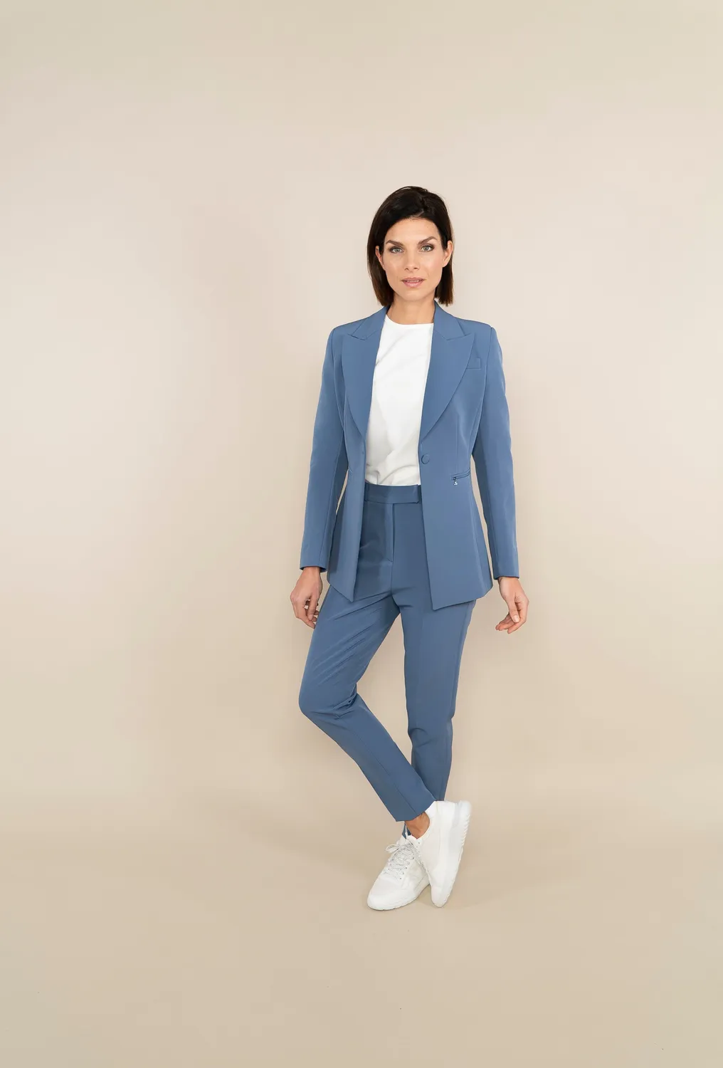 Laboutiek Blazer Long Model blazer ocean blue ruim