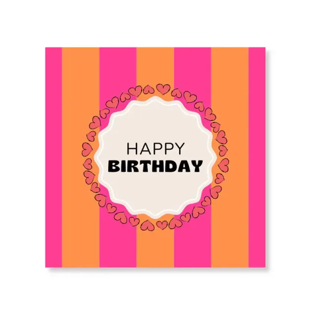 Amiek Happy Birthday servetten oranje-roze 20 stuks