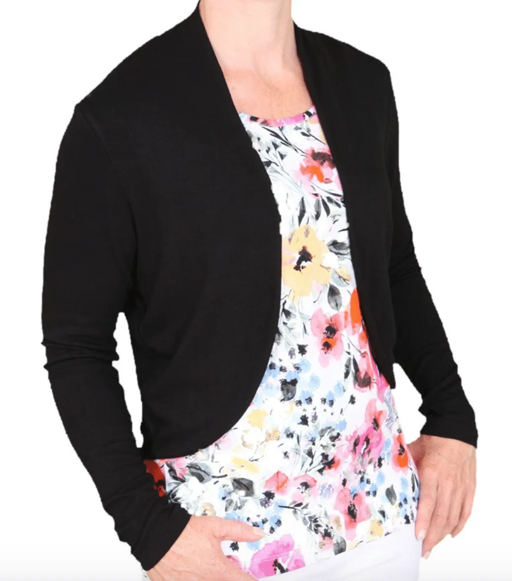 Lea H Liberia bolero vest zwart viscose