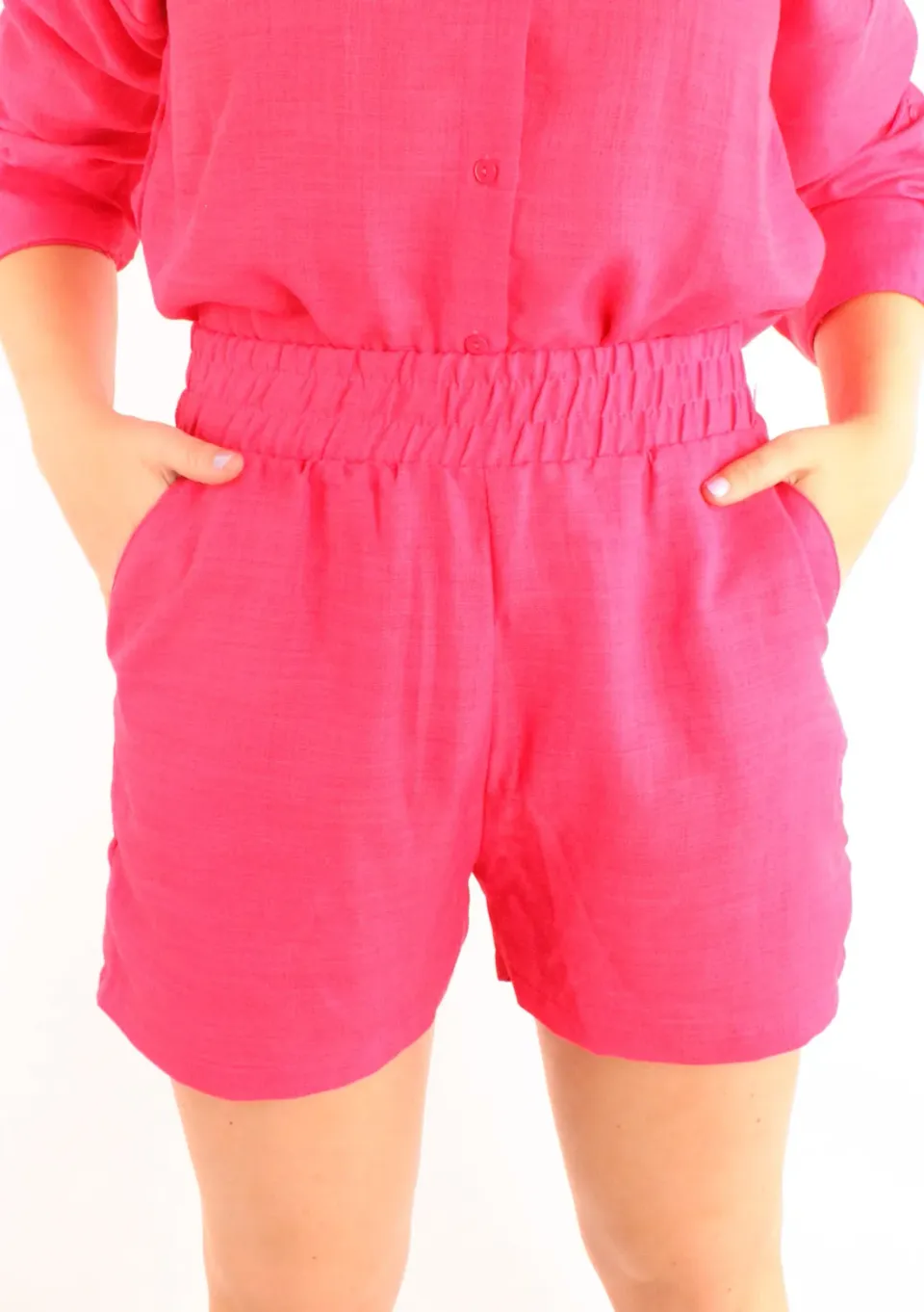 LOVEDRUNKY Muhil Short Set pink blouse