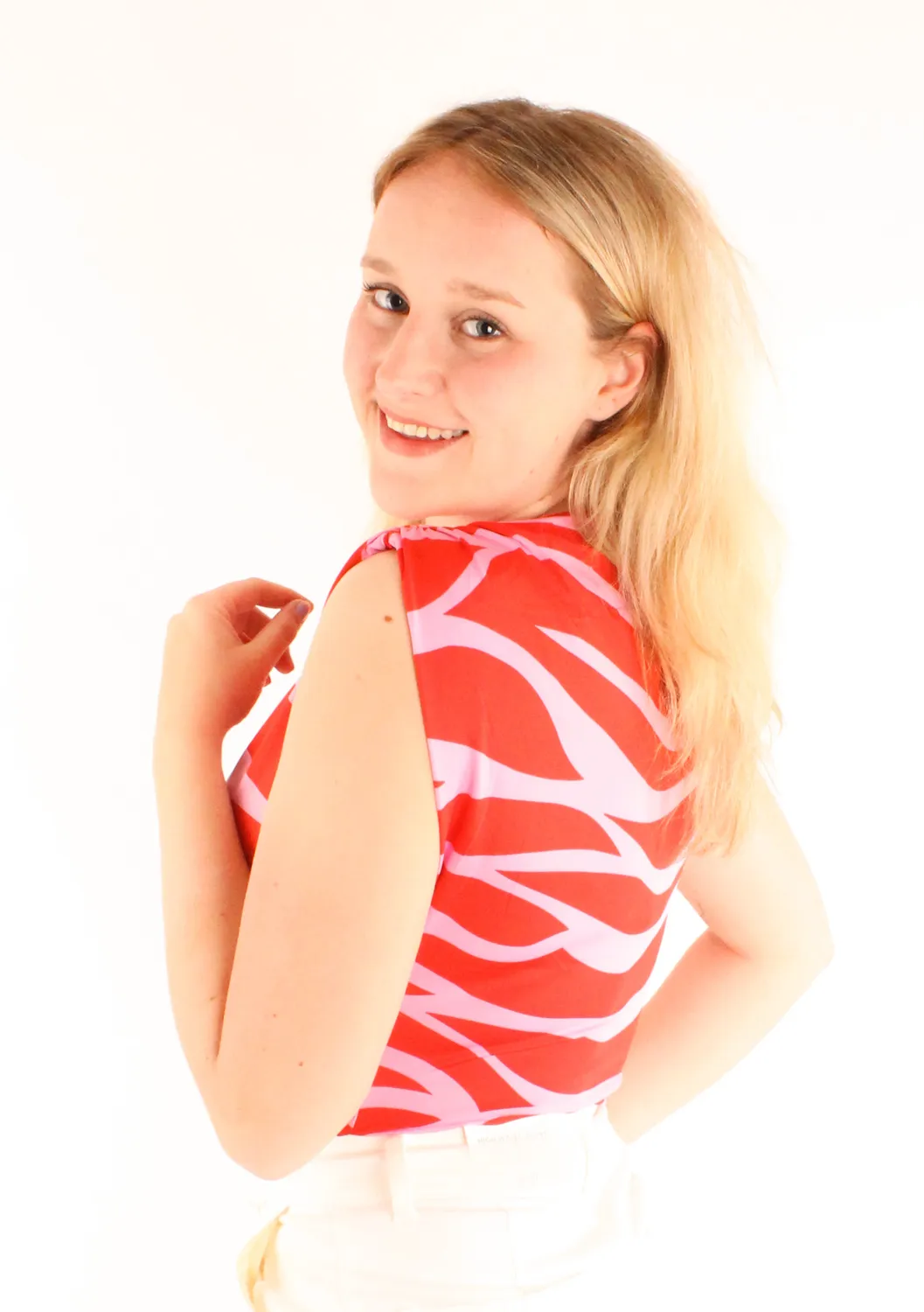 LOVEDRUNKY Colourblock body rood roze print