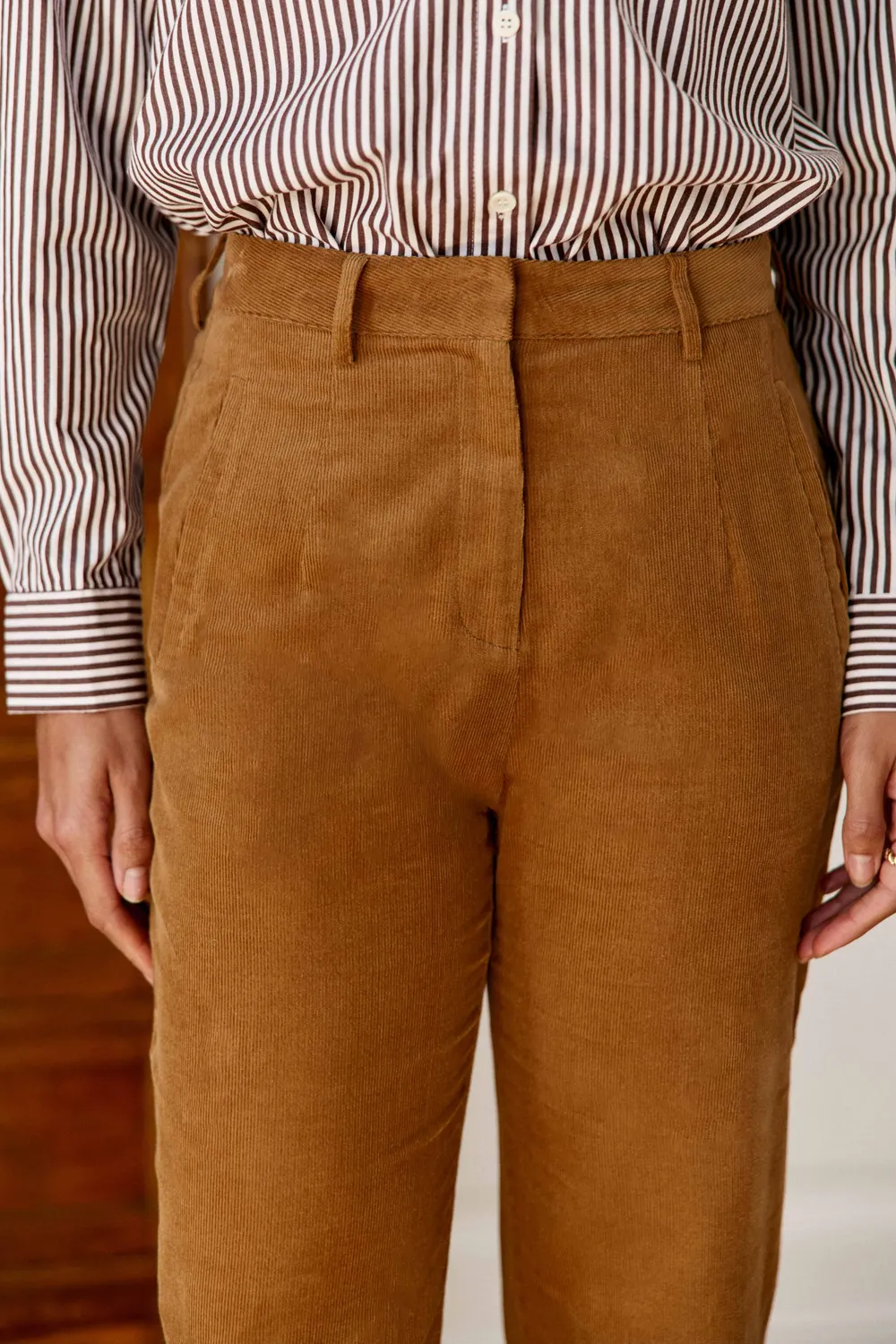 La Petite Etoile Parfaito broek beige ribfluweel