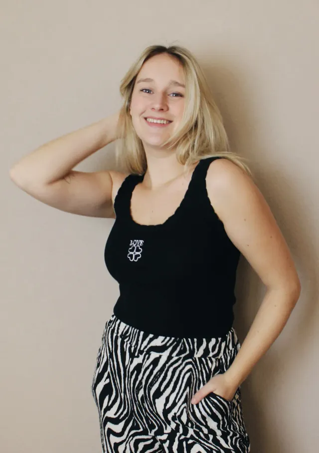 LOVEDRUNKY Love Top zwart one size met hartjes