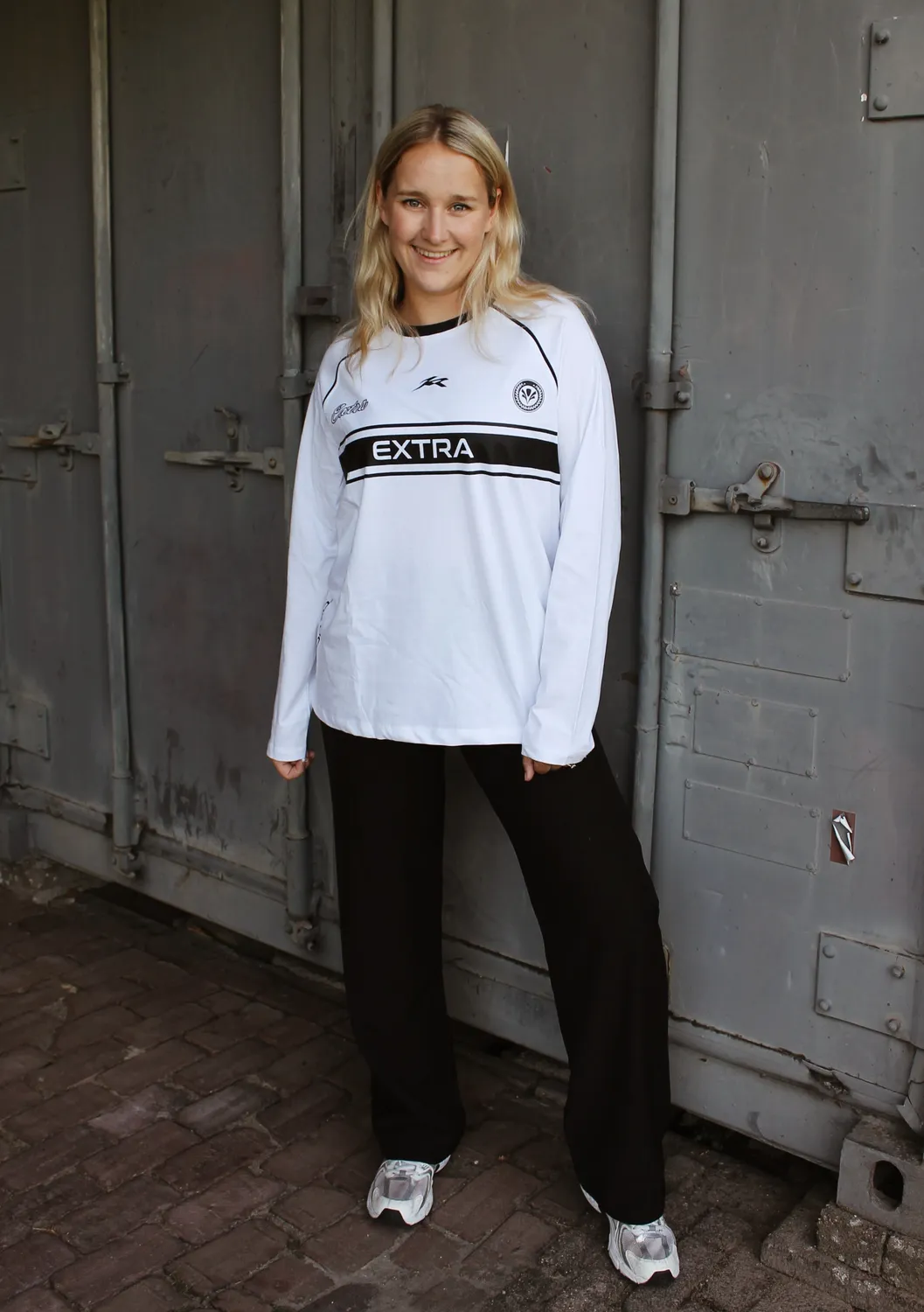 LOVEDRUNKY Jersey Extra longsleeve wit relax fit