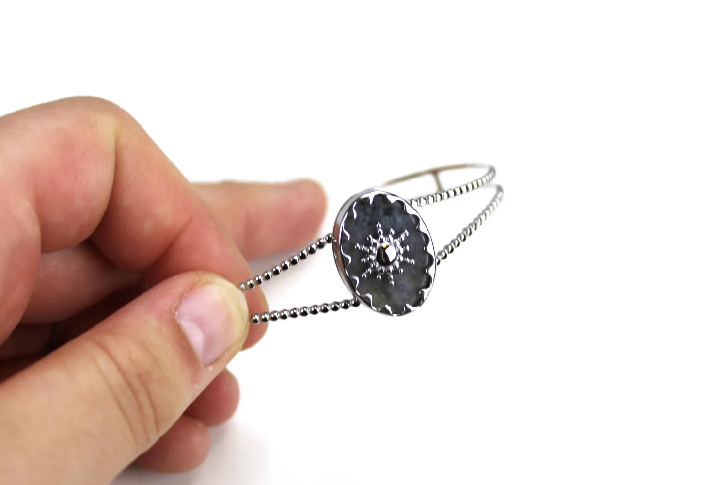 LOVEDRUNKY Cuff Armband Zilver brede band