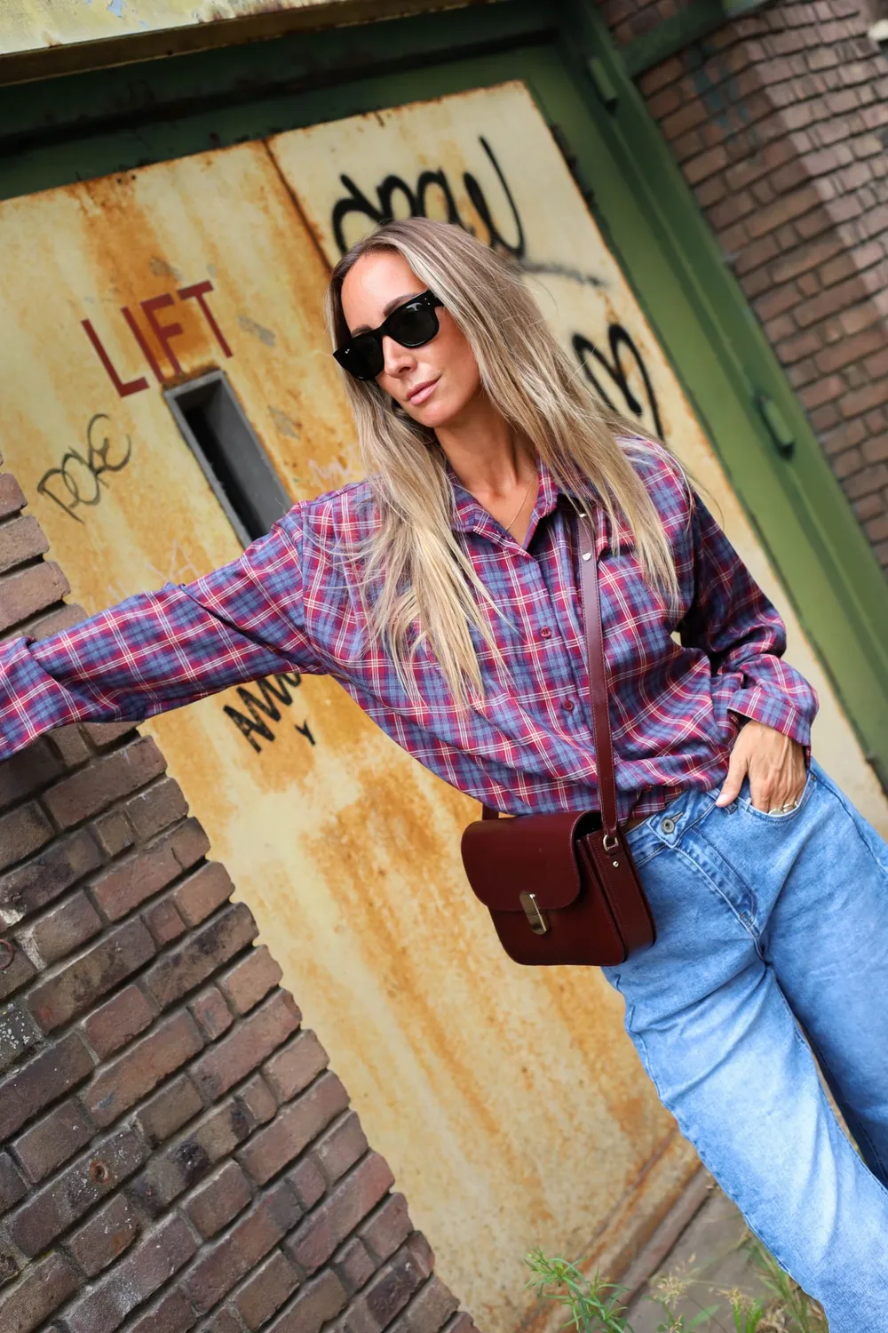 Amiek Florence blouse bordeaux onesize cropped