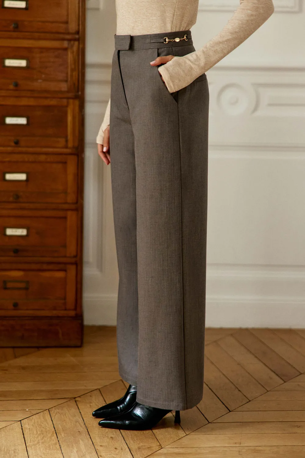 La Petite Etoile Paolino broek taupe wijd